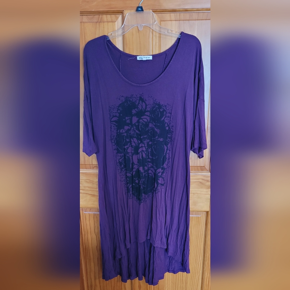***3/$12**Womens Size 1X Indigo Thread Long Tunic